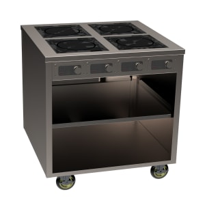 315-BOH2600C 36" Mobile Cooking Cart w/ (4) Induction Burners, Silver