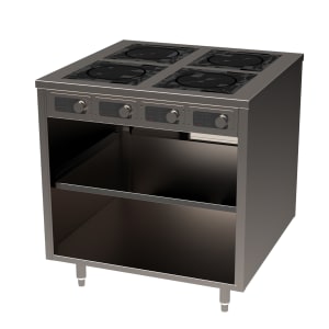 315-BOH3500 36" Cooking Cart w/ (4) Induction Stove, Silver
