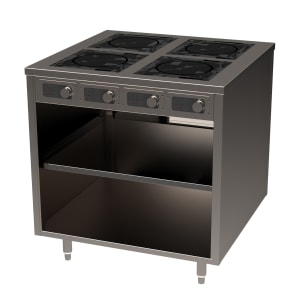 315-BOH2600 36" Cooking Cart w/ (4) Induction Stove, Silver