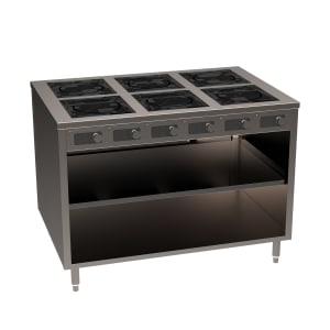 315-BOH26006 48" Cooking Cart w/ (6) Induction Stove, Silver
