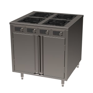 315-BOH2600D 36" Cooking Cart w/ (4) Induction Stove, Silver