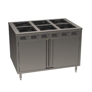 315-BOH2600D6 48" Cooking Cart w/ (6) Induction Stove, Silver