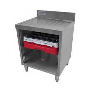 009-CRCR24X 24" Closed Glass Rack Cabinet w/ 3 Pair Rack Glides, Stainless