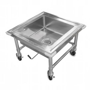 079-MSS208 Mobile Mop Sink w/ 20"D Bowl, Stainless Steel