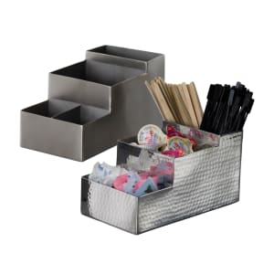 166-BARS5 4 Compartment Bar Organizer, Satin/Stainless