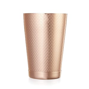132-M37198CP 18 oz Diamond Lattice Stainless Bar Cocktail Shaker, Copper