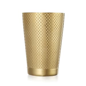 132-M37198GD 18 oz Diamond Lattice Stainless Bar Cocktail Shaker, Gold