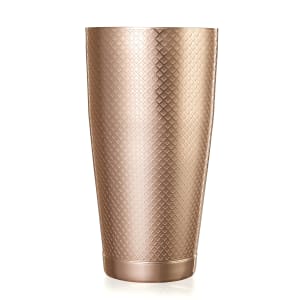 132-M37199CP 28 oz Diamond Lattice Stainless Bar Cocktail Shaker, Copper