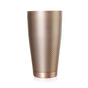 132-M37199ACP 28 oz Diamond Lattice Stainless Bar Cocktail Shaker, Antique Copper