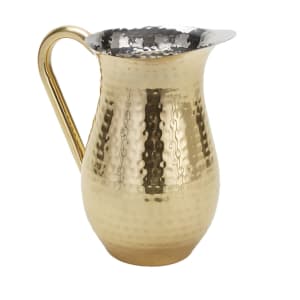 166-BWPHG84 84 oz Stainless Steel Bell Pitcher w/ Ice Guard, Hammered Gold Finish