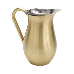 166-BWPG84 84 oz Stainless Steel Bell Pitcher w/ Ice Guard, Satin Gold Finish