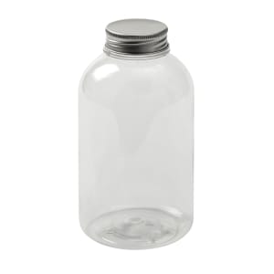 166-BV16 16 oz Beverage Bottle w/ Aluminum Lid - Plastic, Clear