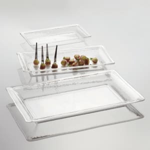 166-CRGT21 21" x 13" Rectangular Rain Tray - Styrene, Clear
