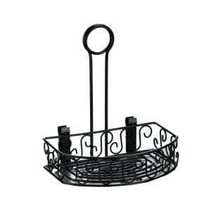 166-CRS68 Half-Moon Condiment Caddy - Wrought Iron, Black