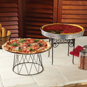 166-DPS797 Drum Pizza Stand, Wrought Iron/Black
