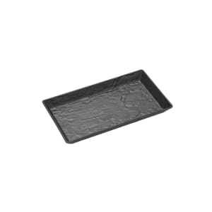 166-FSMEL19 14" x 7 1/2" Rectangular Faux Slate Tray - Melamine, Black