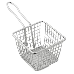 166-FRYS443 4" Square Tabletop Fry Basket, Stainless