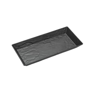 166-FSMEL21 21" x 13" Rectangular Faux Slate Tray - Melamine, Black