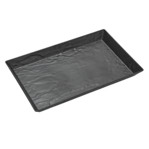 166-FSMEL23 18" x 8 1/4" Rectangular Faux Slate - Melamine, Black
