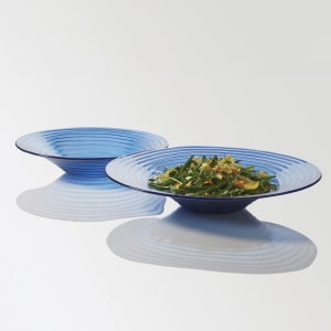 166-GBB20 18" Round Bowl, Blue/Glass