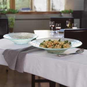 166-GBG14 14" Round Recycled Bowl, Green/Glass