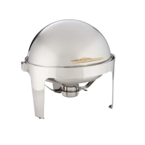 166-GOLDAGRD18 Round Chafer w/ Roll-Top Lid & Chafing Fuel Heat