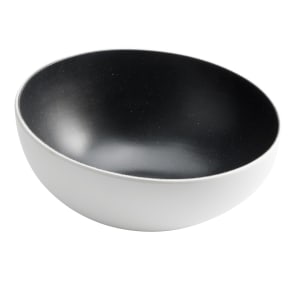 166-LFTBB11 110 oz Round Melamine Bowl, White w/ Black Speckles