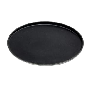 166-LFTPB13 13" Round Melamine Plate, White w/ Black Speckles
