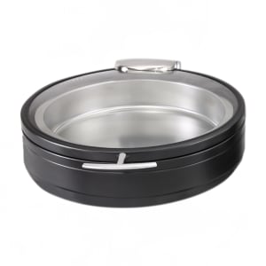 315-2572838 6 qt Round Induction Chafer - Lift Off Glass Lid, Stainless Steel, Titanium