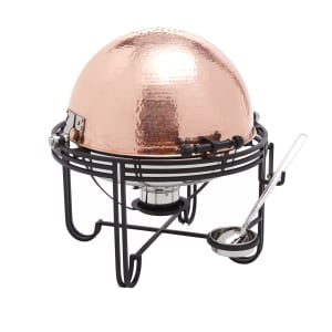 166-MESA91C 6 qt. Round Chafer w/Roll-top Lid & Chafing Fuel Heat, Copper Finish