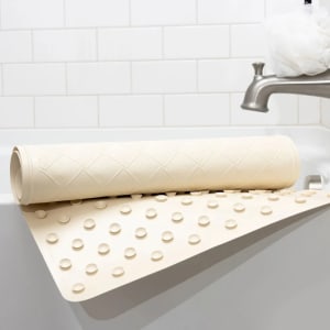 607-1422BMEC Bathmat w/ Suction Backing - 22" x 14", Rubber, Ecru