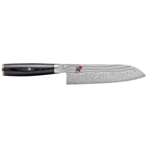 902-34684183 7" Santoku Knife w/ Black Pakkawood Handle, Carbide Stainless Steel