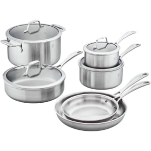901-64090001 10 Piece Cookware Set w/ Glass Lids, 3 Ply Stainless w/ Aluminum Core