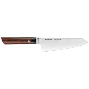 901-38268183 7" Santoku Knife w/ Brown Pakkawood Handle, Carbide Stainless Steel