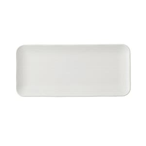 450-FP191 Rectangular Harvest Plate - 13 5/8" x 6 1/4", Ceramic, Norse White