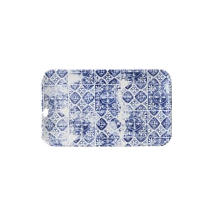 450-FP177 Rectangular Maker's Plate - 10 5/8" x 6 1/4", Ceramic, Porto Blue