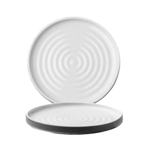 450-FP131 10 3/4" Round Geode Dinner Plate - Stoneware, Charcoal