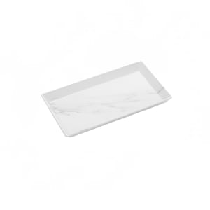 166-MWMEL19 14" x 7 1/2" Rectangular Naturals Platter - Melamine, White Marble