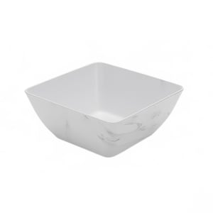 166-MWMSQ9 127 oz Square Melamine Bowl, White Marble