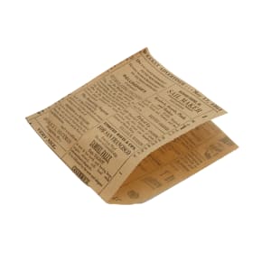 166-PPRN76 Fry Paper Bag - 7" x 6", Newsprint, White