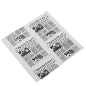 166-PPRN2121 12" Square Fry Paper - Newsprint, White