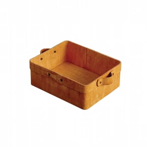 166-PWRB10 8 1/2" Rectangular Basket with Handles - Poplar Wood