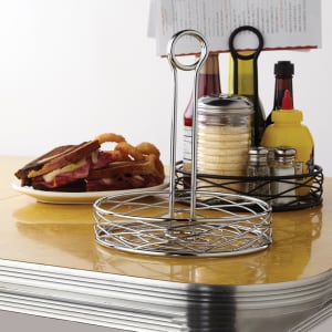 166-RBNC27 Round Condiment Caddy - Wire, Chrome