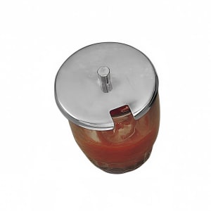 166-RD412 3 1/8" Condiment Jar Cover w/ Knob, Stainless