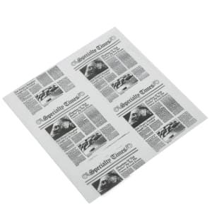 166-PPRN1100 10" Square Fry Paper - Newsprint, White