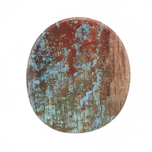 166-RM1614 Organic Round Serving Board - 16 3/8" x 14 5/8", Reclaimed Wood, Melamine