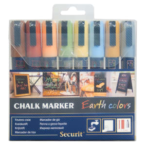 166-SMA510V8ET Chalk Markers Set - 8 Assorted Earth Tones Colors