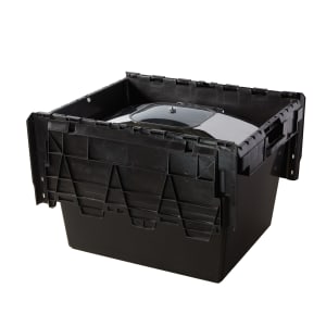 166-SCBL Chafer Storage Crate w/ Hinged Lid - 27"W x 22 3/4"D x 18 1/8"H, Black