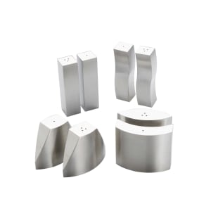 166-SPDX11 4 oz Salt & Pepper Shaker Set - Stainless Steel, 2 5/8"H