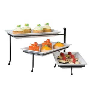 166-TTREC3 3 Tier Display Stand, Swings Open From Center, Wrought Iron